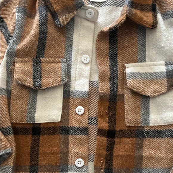 Plaid Brown and Cream Button Up l 2-3 Years - Picture 2 of 5